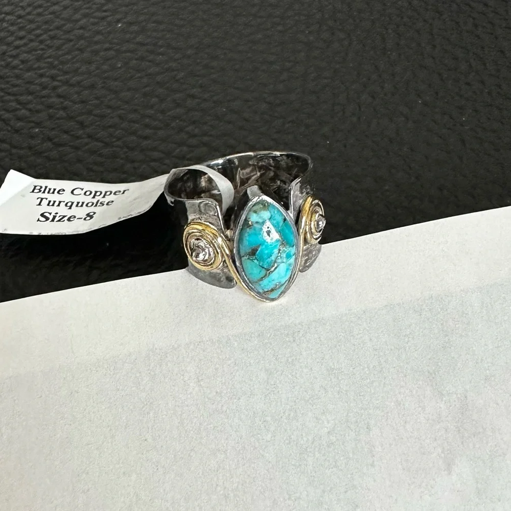 Sterling Silver / Brass Turquoise Ring